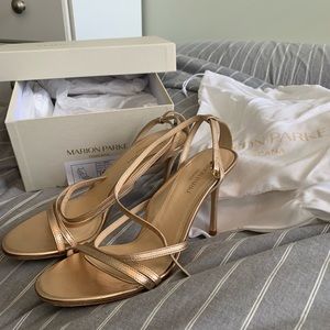 Marion Parke evening shoes rose gold